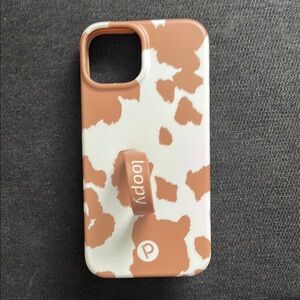 Loopy Case Brown and White Cow Print Phone Case
